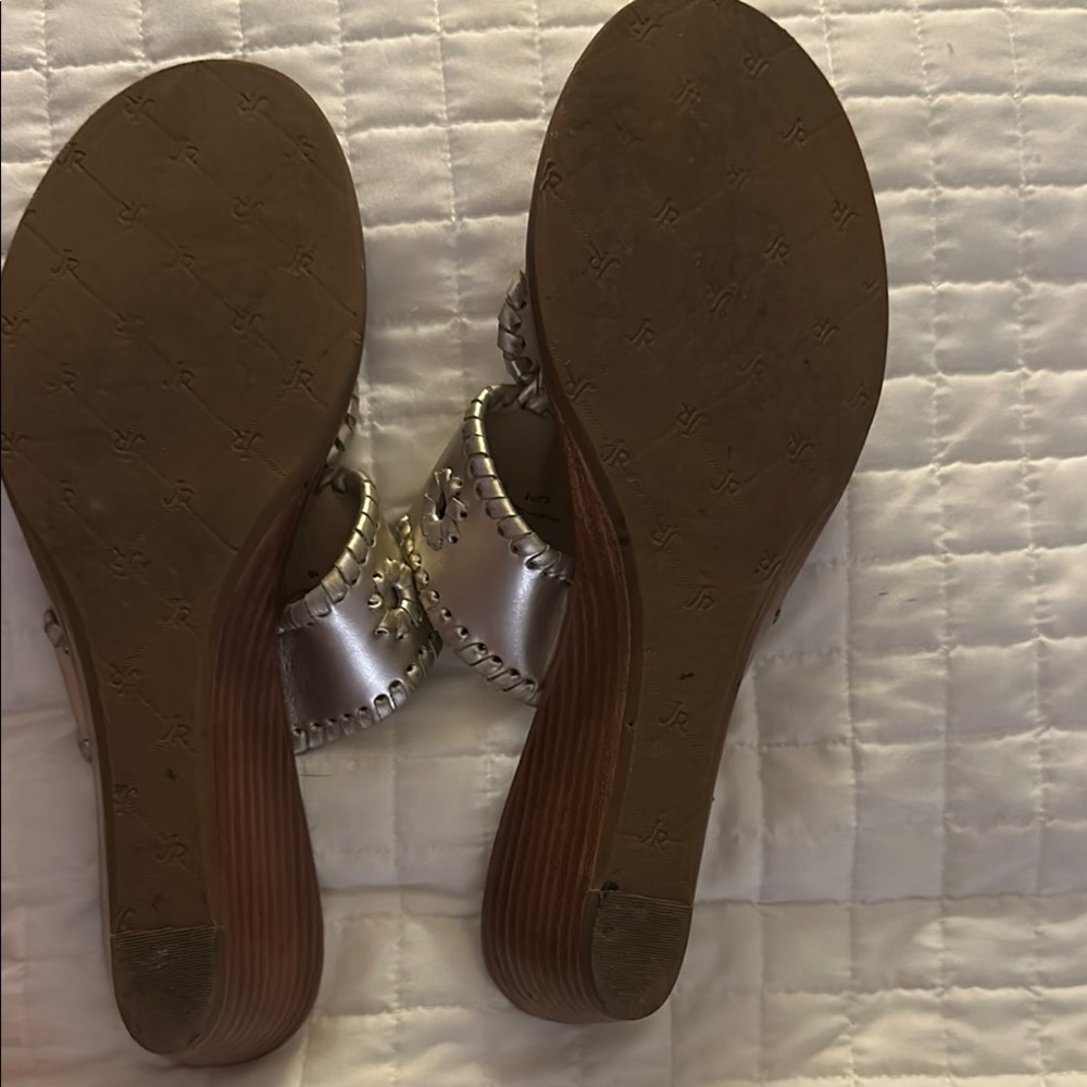Jack Rogers Gold Sandals with Whipstitched Design - Picture 3 of 6